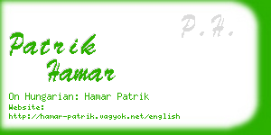 patrik hamar business card